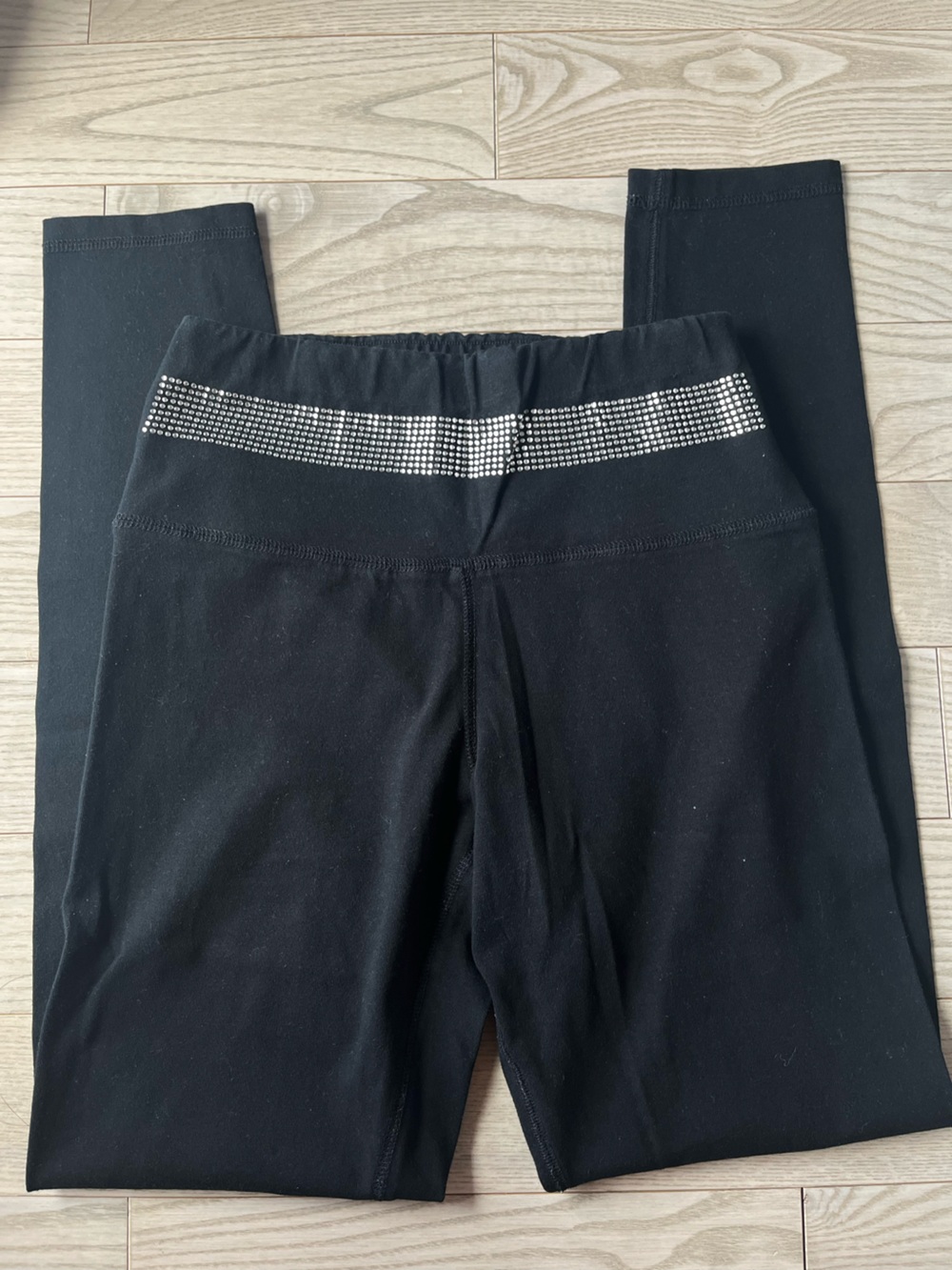 Women’s ' Black Capris with Silver Rhinestone Waistband